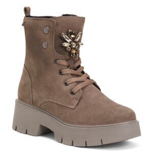 IGI&CO Made In Italy Suede Comfort Lace Up Booties